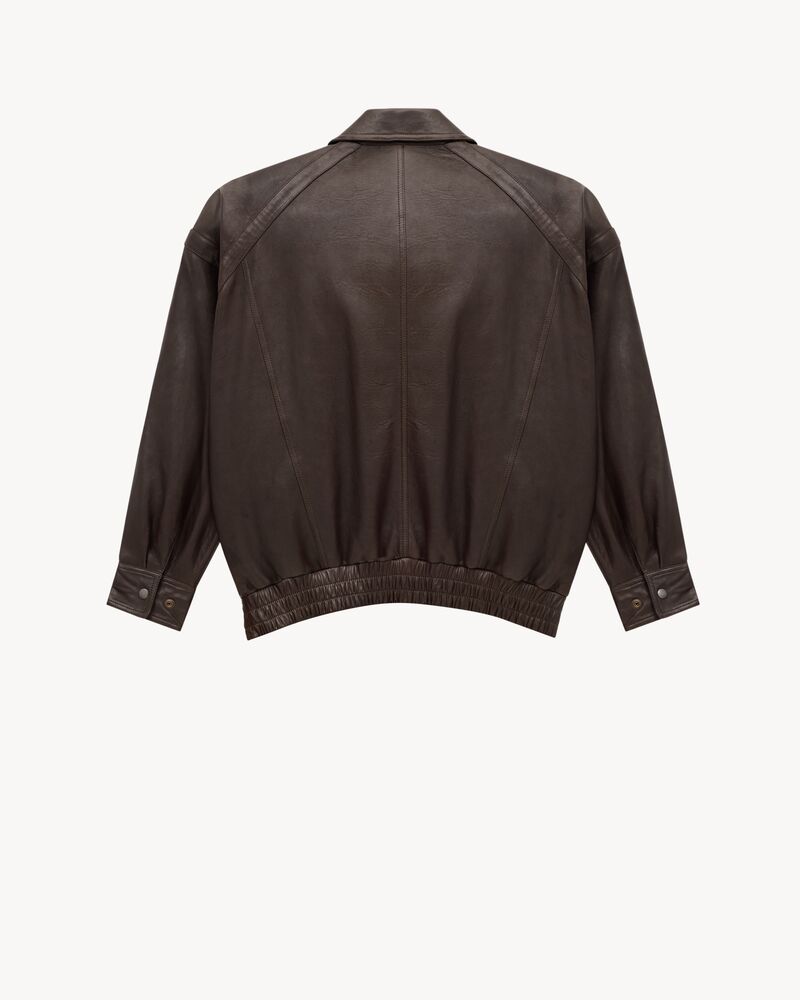bomber jacket in bubbled lambskin