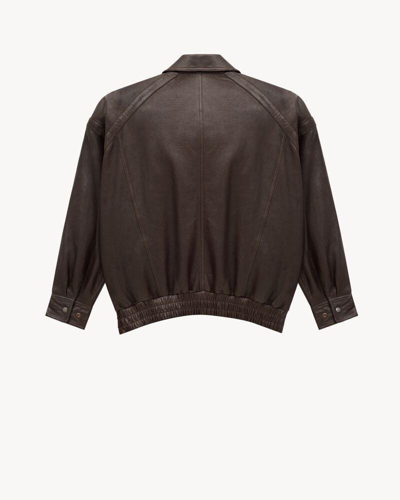 bomber jacket in bubbled lambskin