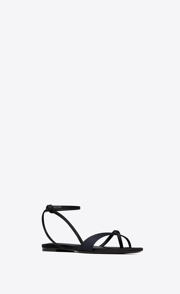 Charlotte satin sandals in black - The Row