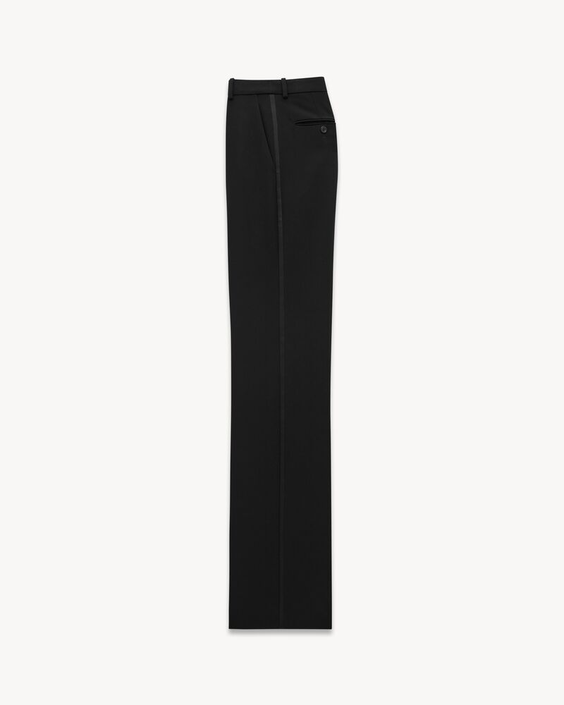 Flared Tuxedo Pants in Grain de Poudre