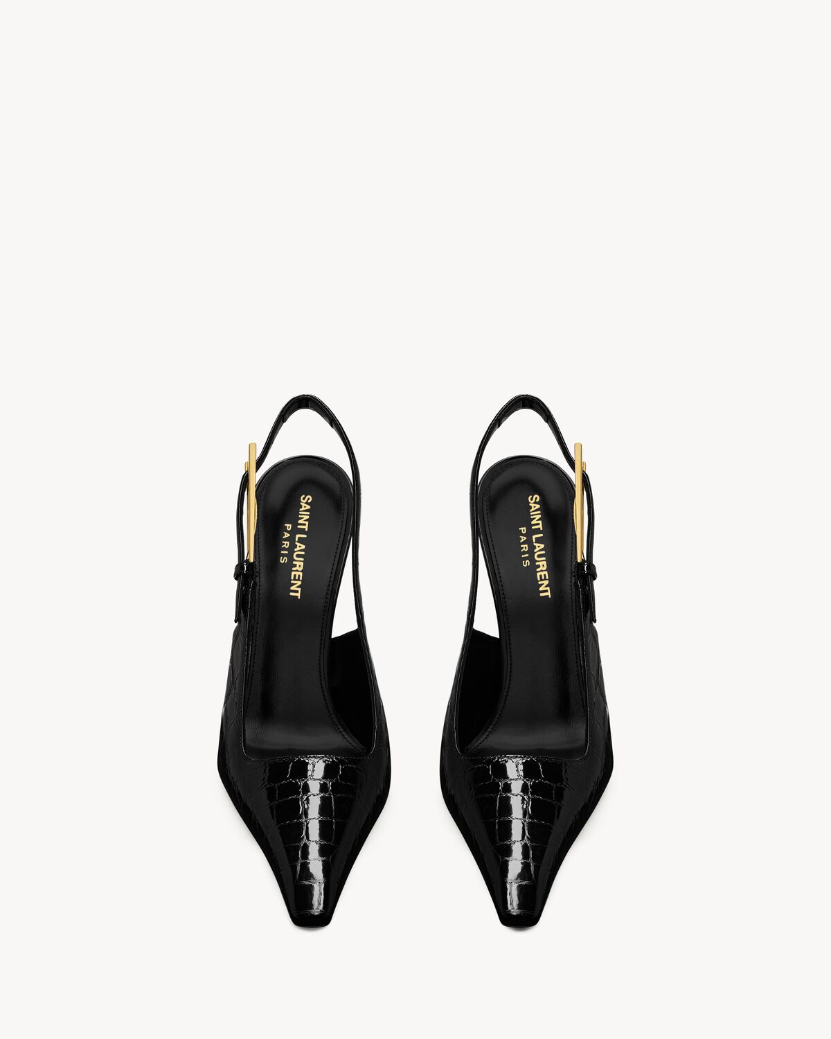lee slingback pumps in crocodile-embossed leather