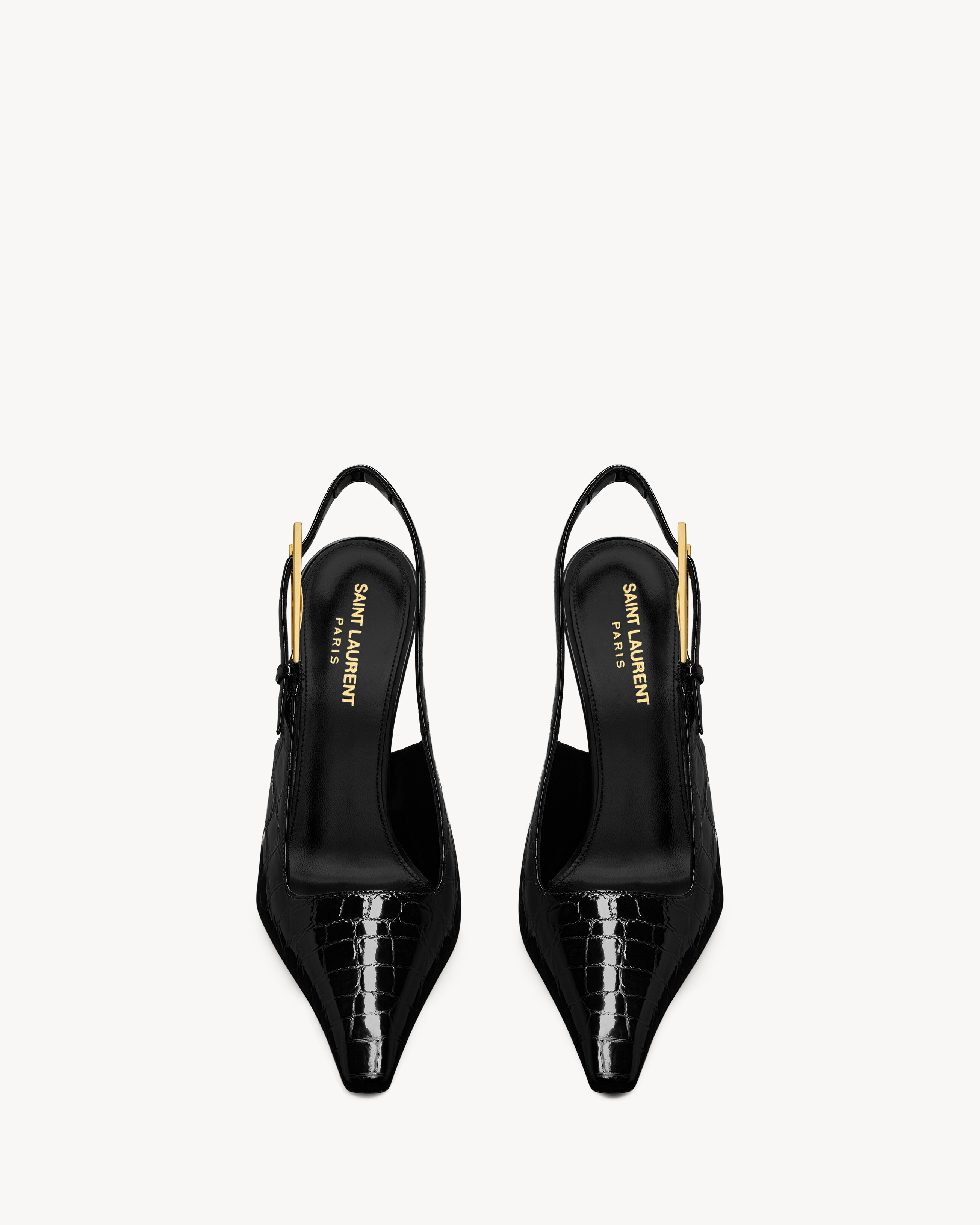 LEE slingback pumps in crocodile-embossed leather
