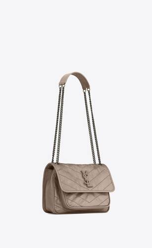 Saint Laurent Niki Baby Small Leather Shoulder Bag in Brown