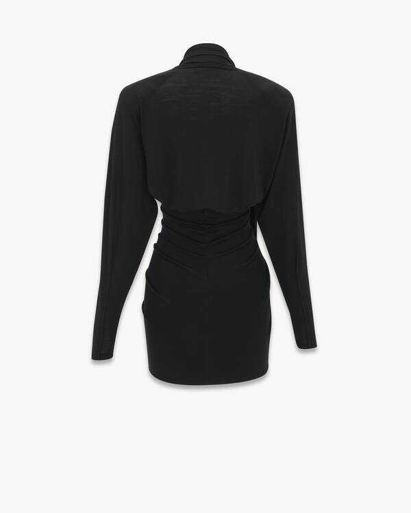 Draped dress in wool jersey | Saint Laurent | YSL.com