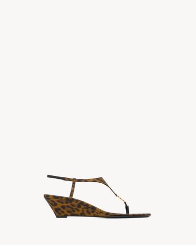 CASSANDRA wedges in leopard grosgrain | Saint Laurent | YSL US