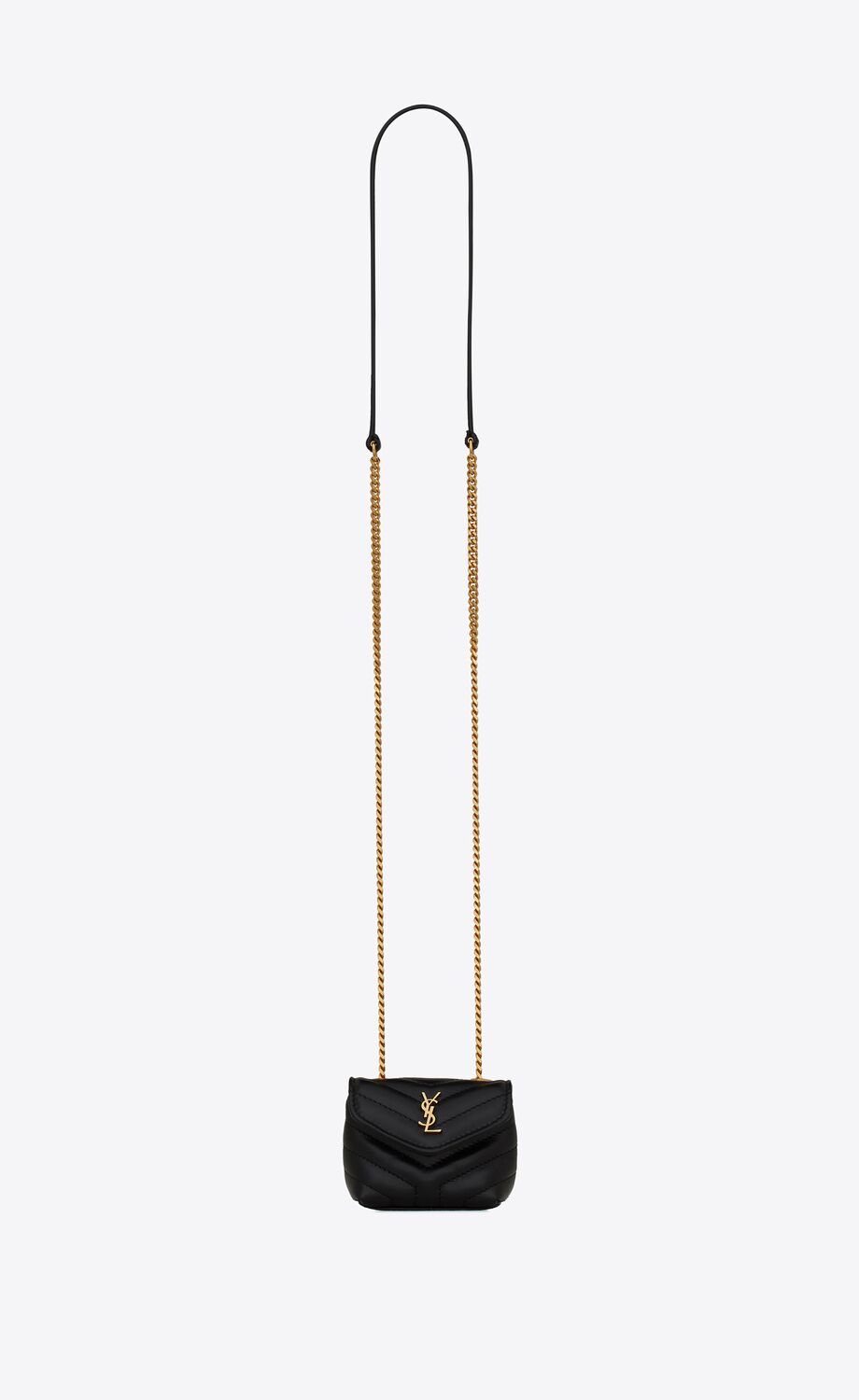 loulou airpods holder micro bag in matelassé y leather
