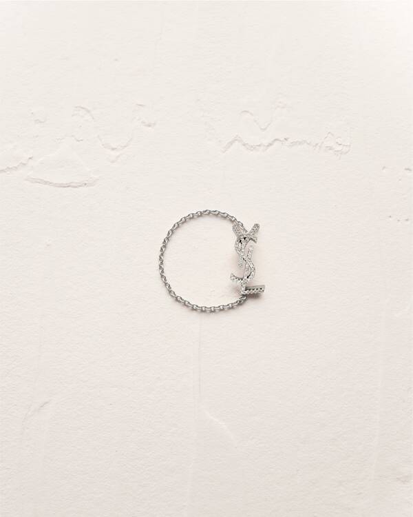 YSL イヴサンローラン PT900 リング 約13号 リング ダイヤモンド Yves Saint Laurent イヴサンローラン YVES SAINT LAURENT ロゴリング