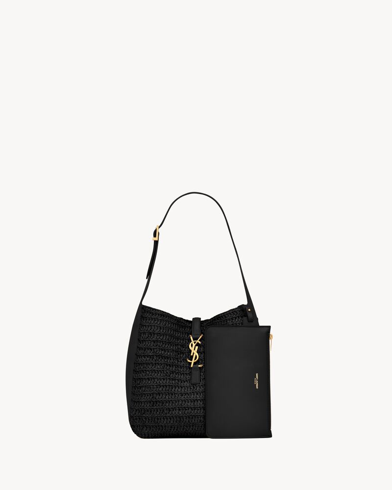 LE 5 À 7 supple small in raffia and leather