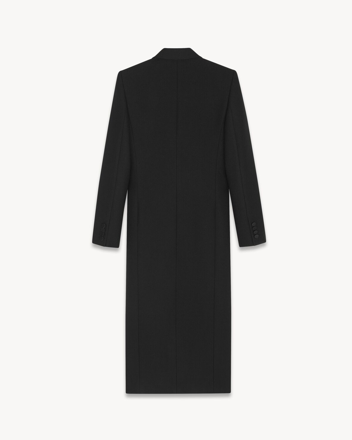 tuxedo coat in crepe wool