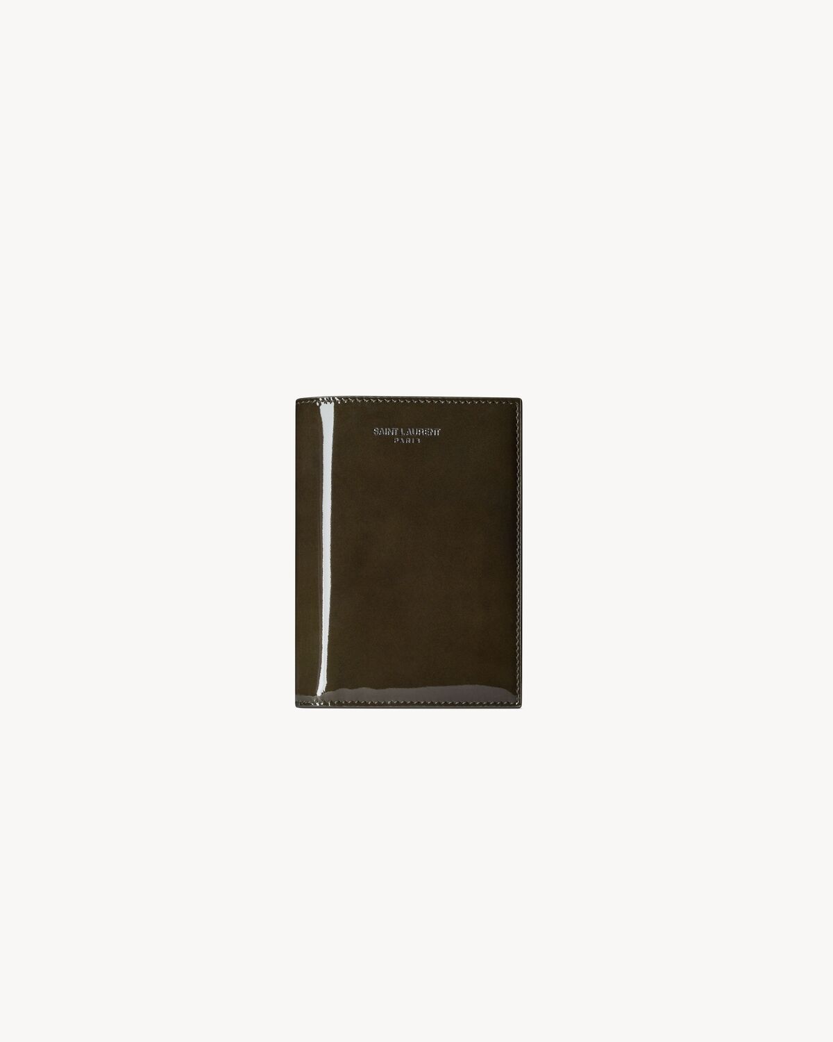saint laurent paris credit card wallet in patent leather