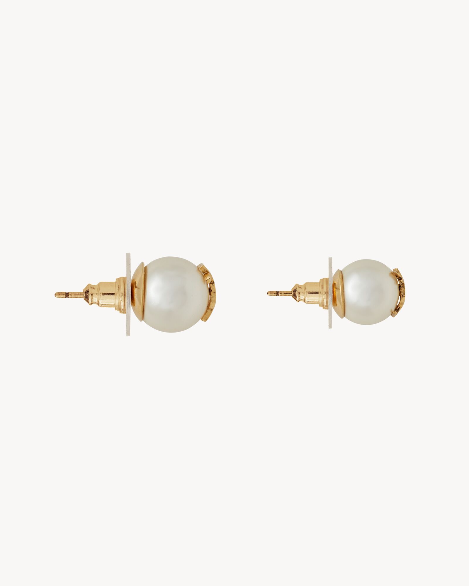 CASSANDRE pearl earrings in metal Saint Laurent