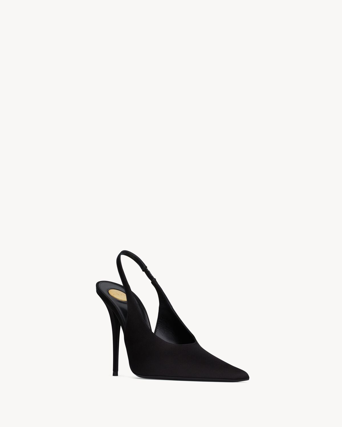 L'ENTRACTE slingback pumps in satin crepe | Saint Laurent | YSL.com