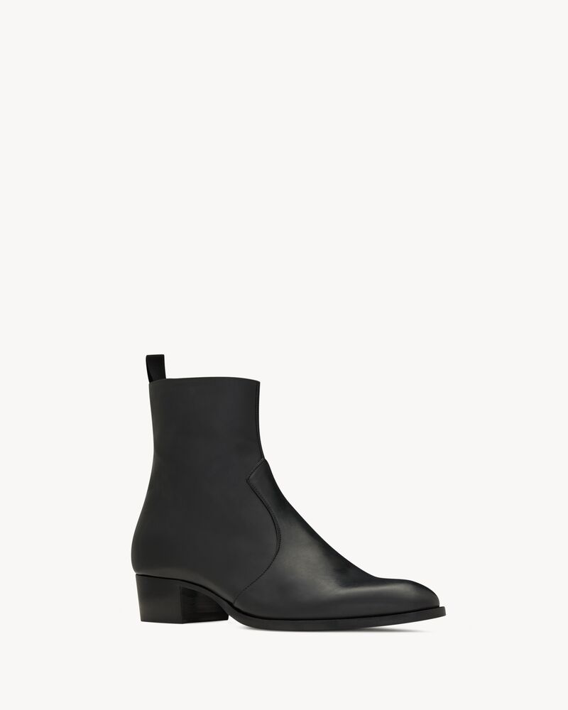 wyatt zipped boots in smooth leather