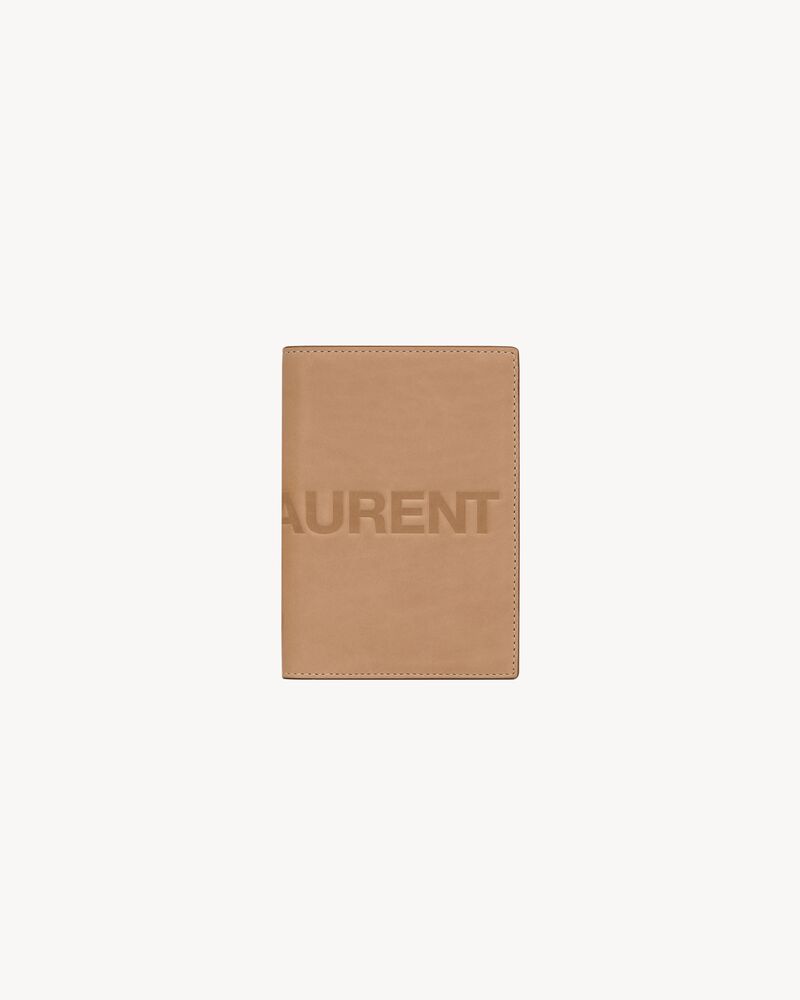 Funda para pasaporte Saint Laurent de piel de curtido vegetal