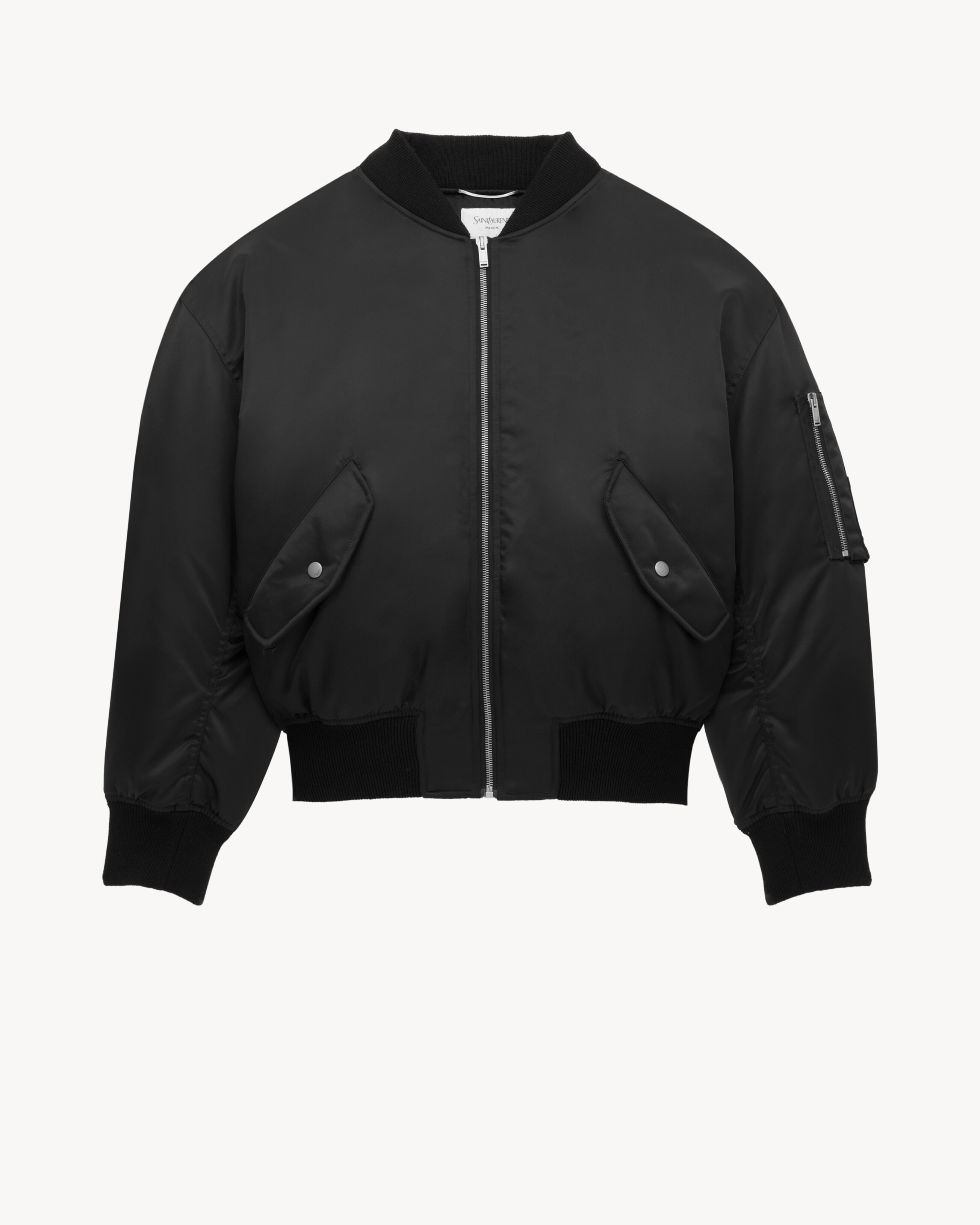 bomber jacket in water-repellent nylon serge