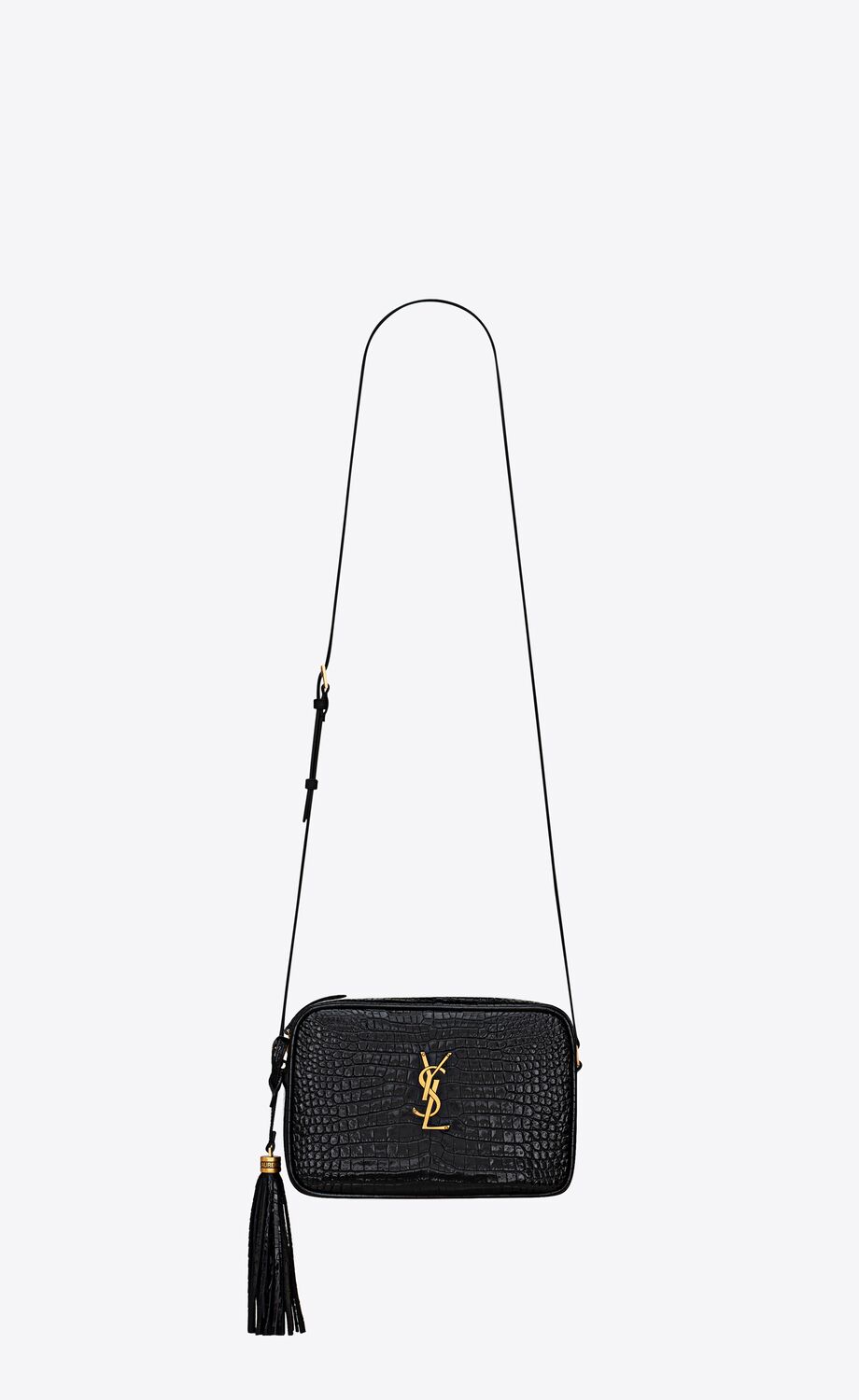 Lou camera bag in crocodile-embossed shiny leather | Saint Laurent ...