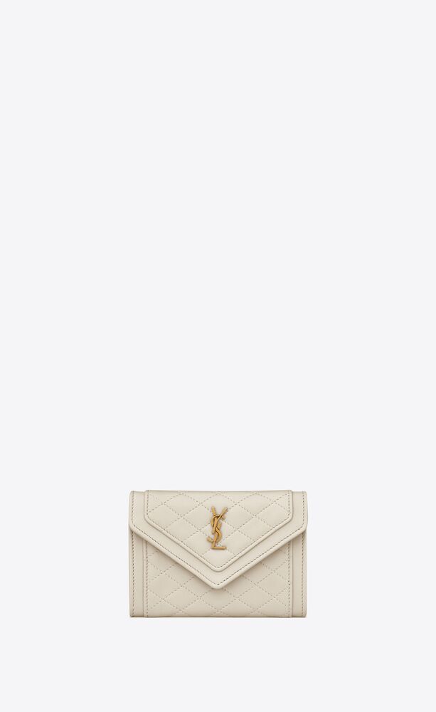 Saint Laurent Gavy cream leather envelope