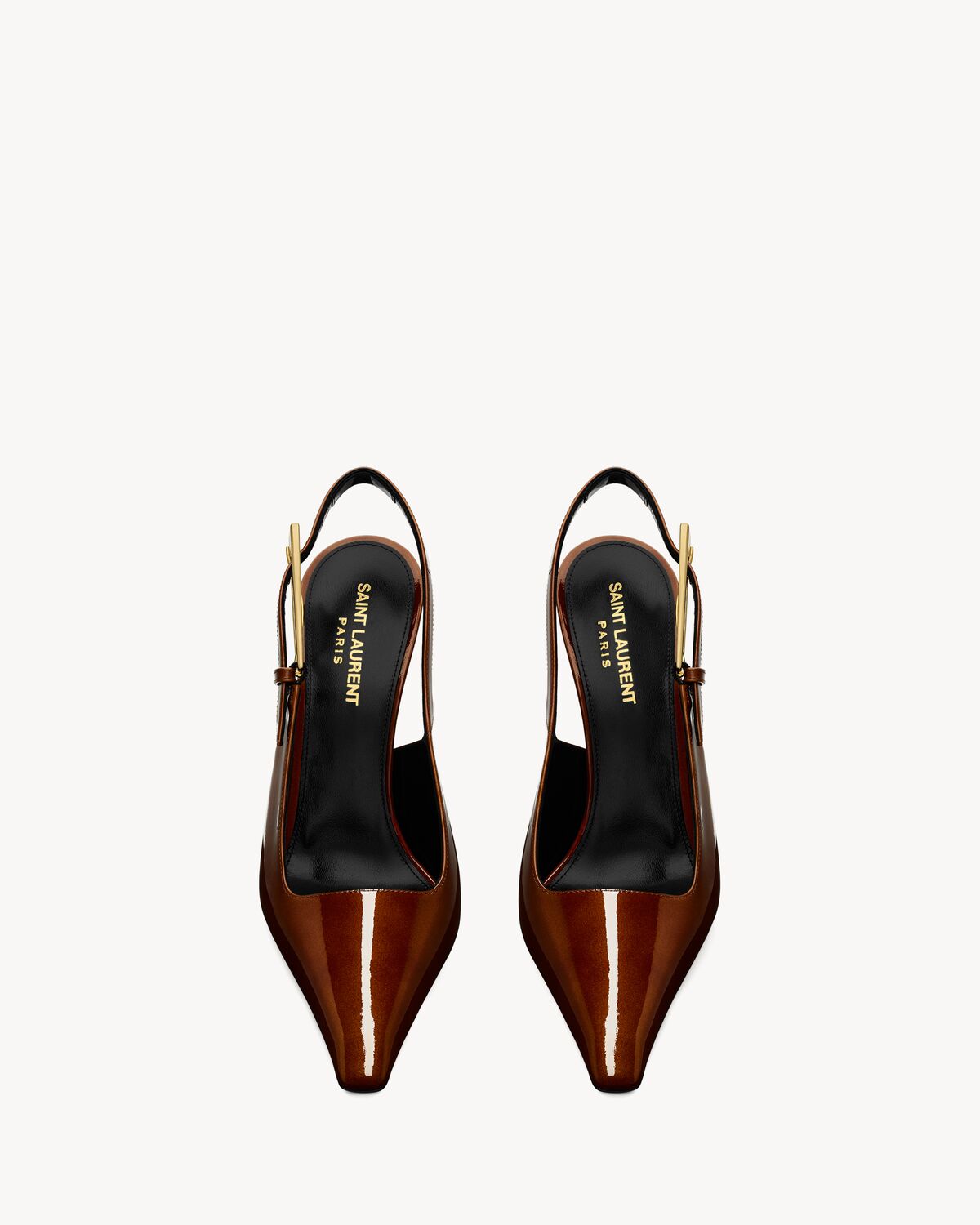 lee slingbacks en cuir verni