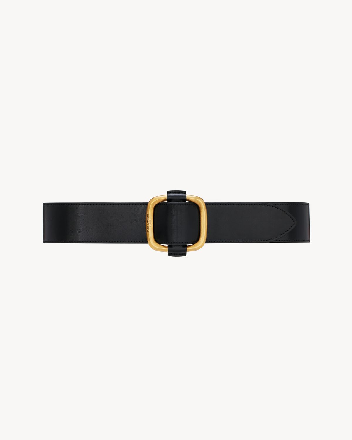 oval wide belt in leather