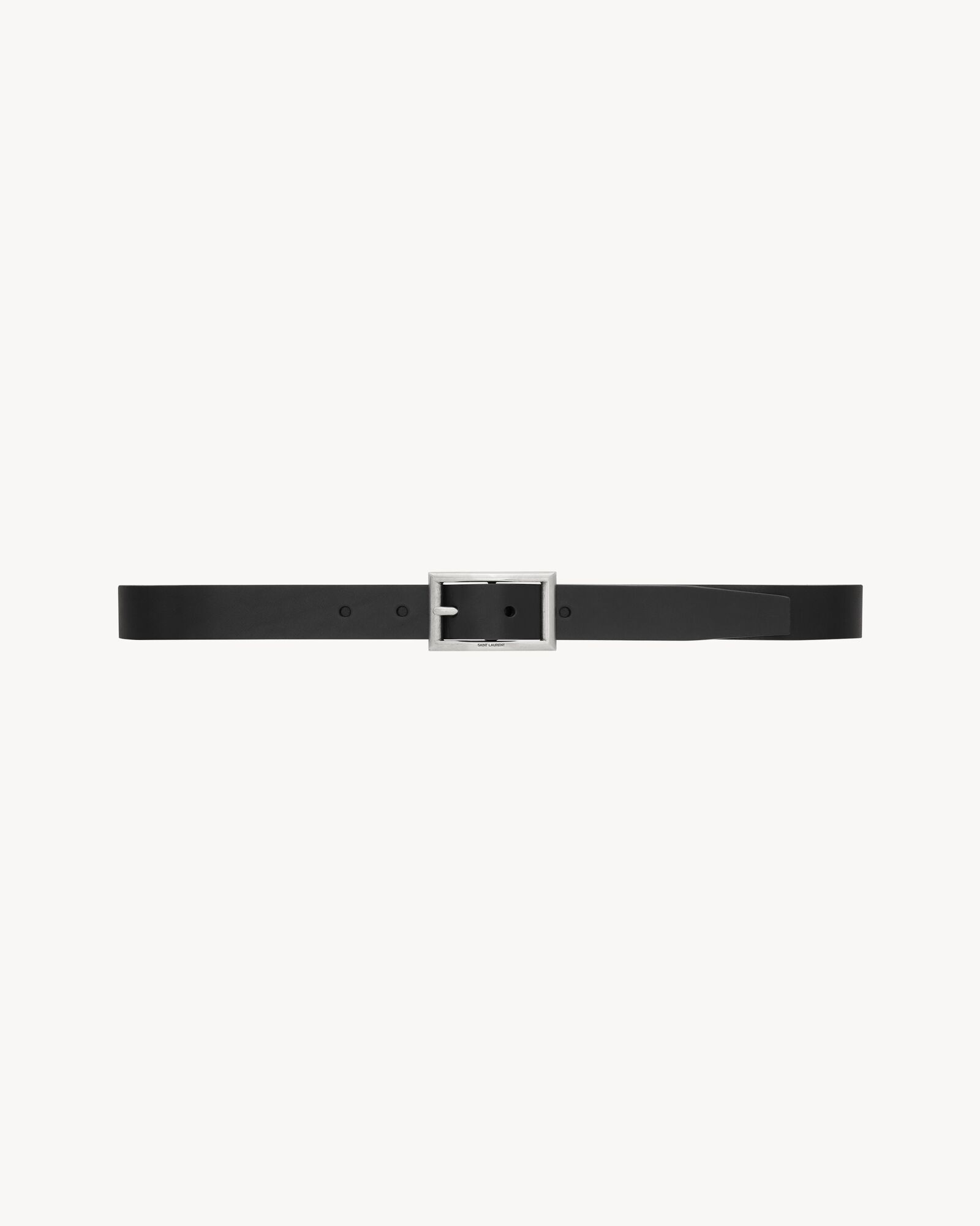 Rectangular buckle belt in vegetable-tanned leather | Saint Laurent | YSL .com