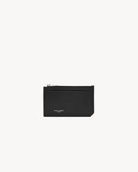 Saint Laurent Paris FRAGMENTS large zip card case in smooth leather