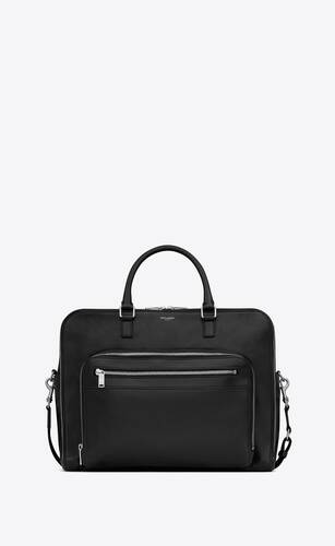 sl 24h weekender bag in smooth leather and cotton