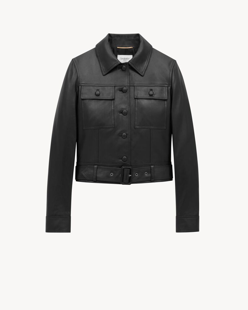 cropped jacket in lambskin