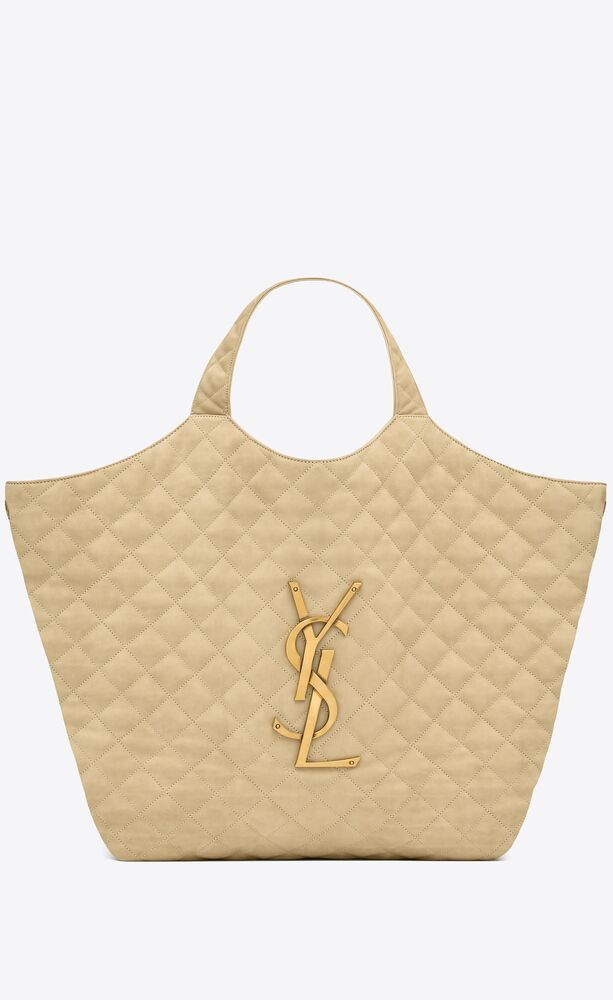 Saint Laurent Icare Quilted Leather Tote - Women - Beige Tote Bags
