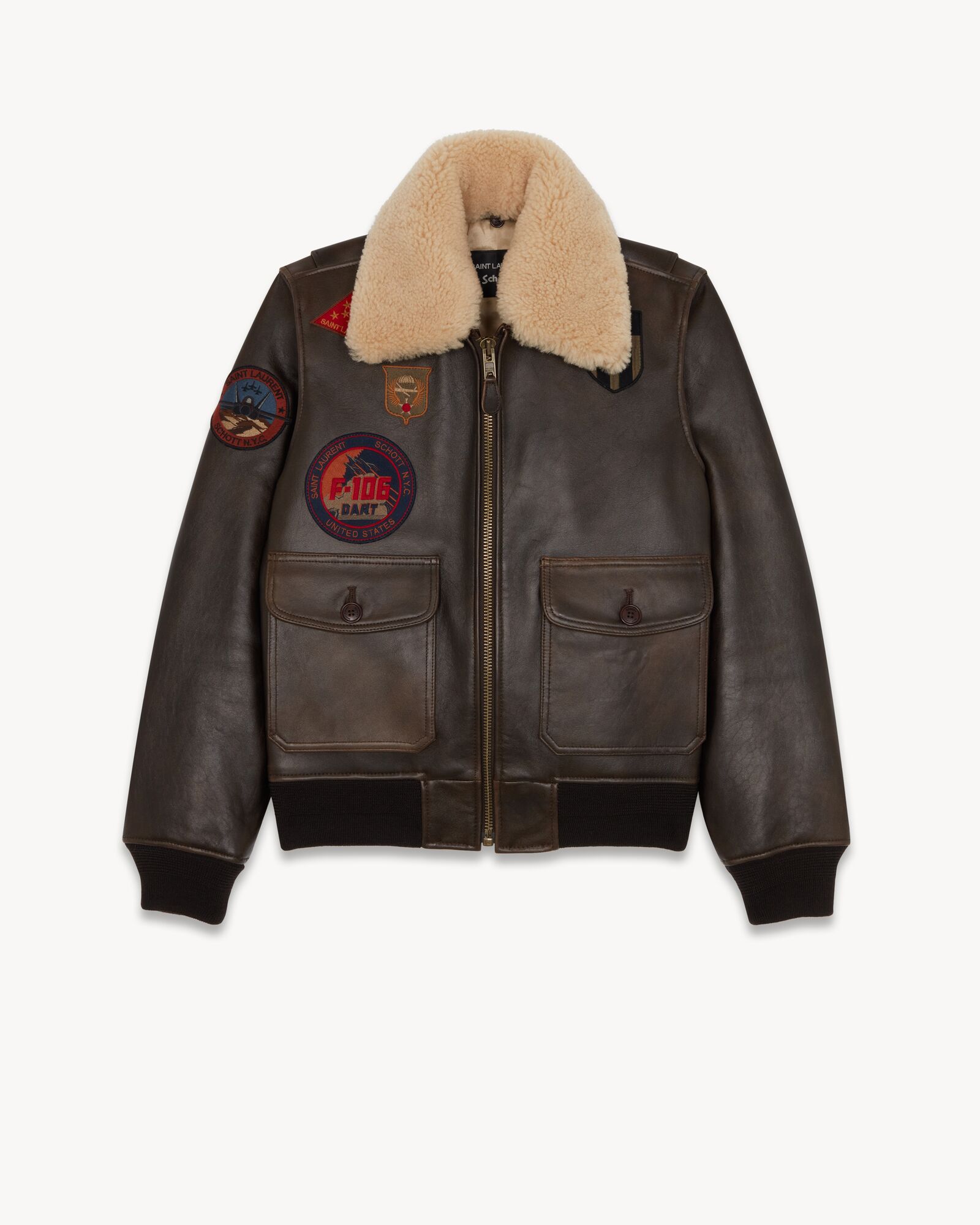 Schott aviator jacket in lambskin | Saint Laurent | YSL.com