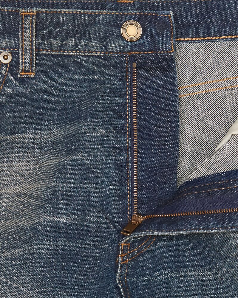 Baggy shorts in blue moon denim | Saint Laurent | YSL.com