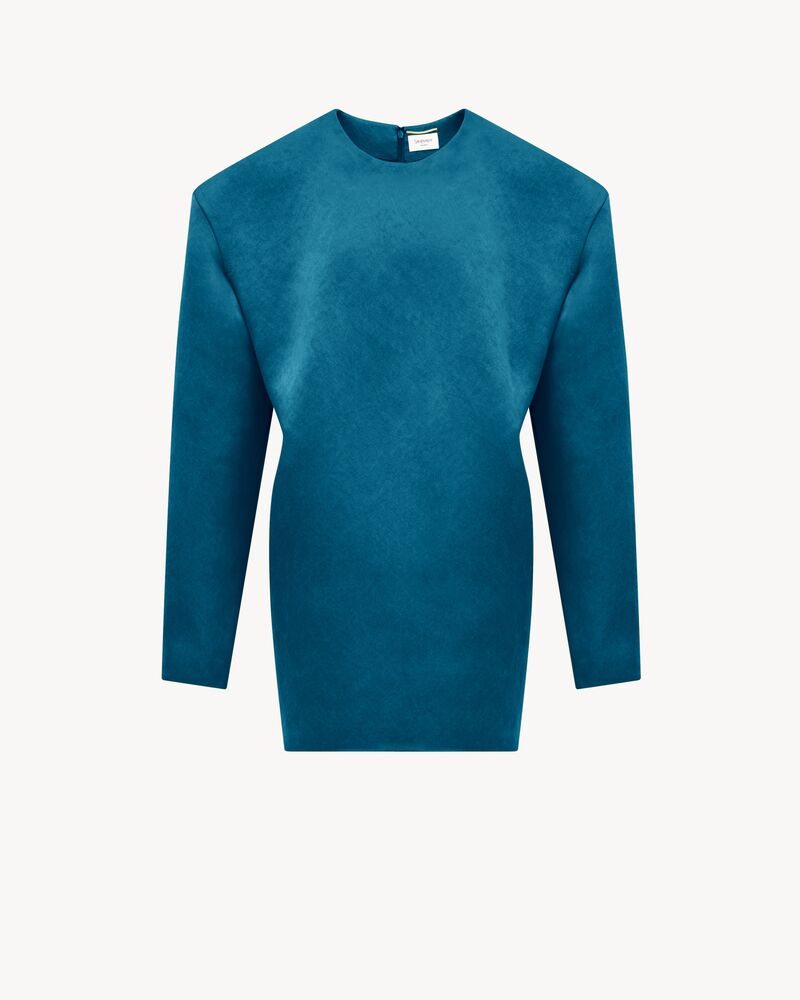 boxy dress in stonewash silk satin