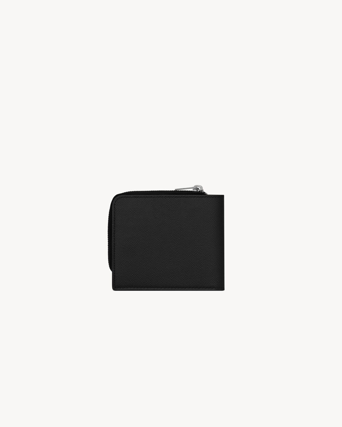 East/West zip-around wallet in grain de poudre leather
