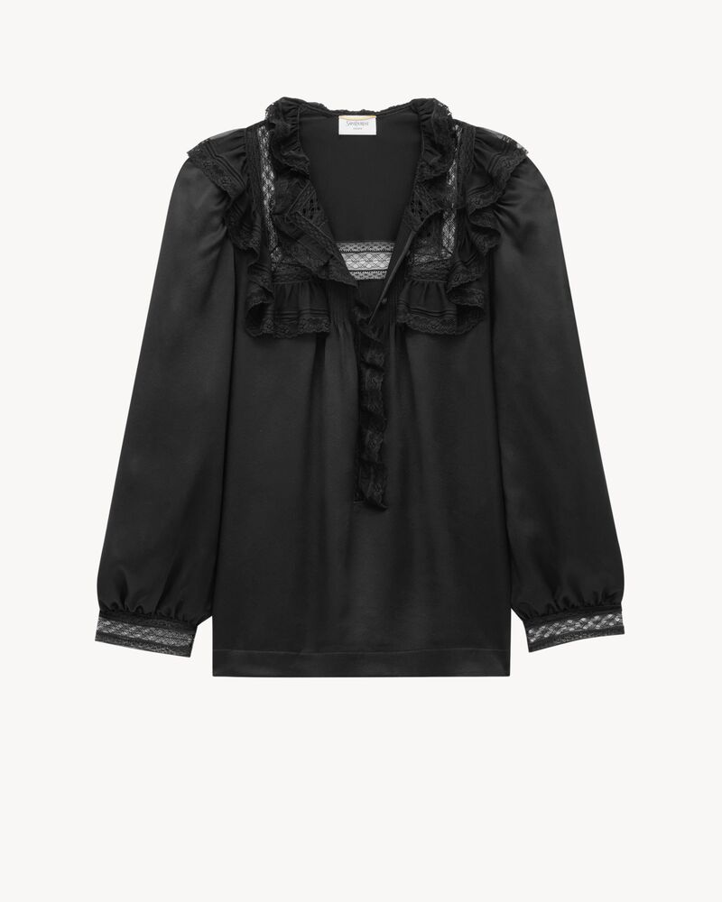Blusa country in raso di seta