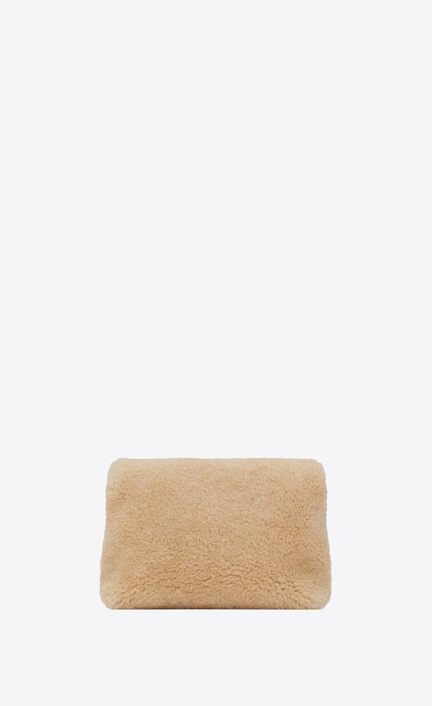 PUFFER SMALL POUCH IN SHEARLING | Saint Laurent | YSL.com