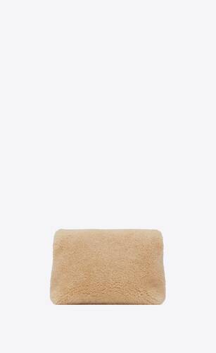 puffer small pouch in shearling