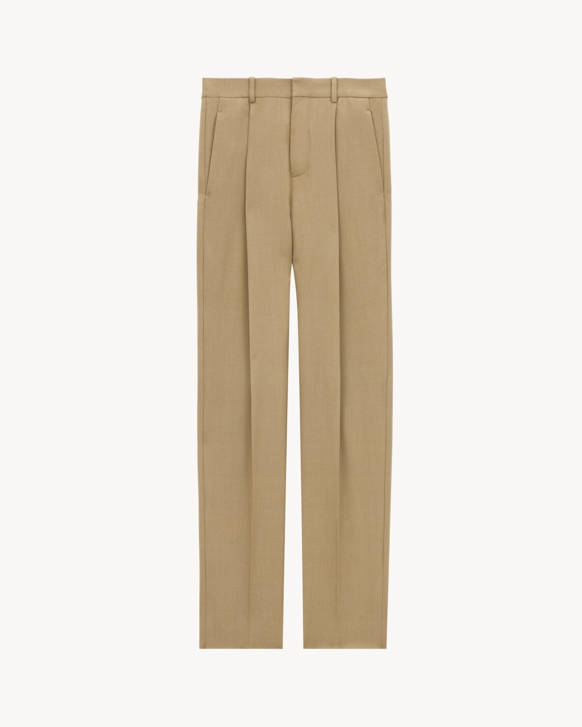 high-waisted pants in wool gabardine