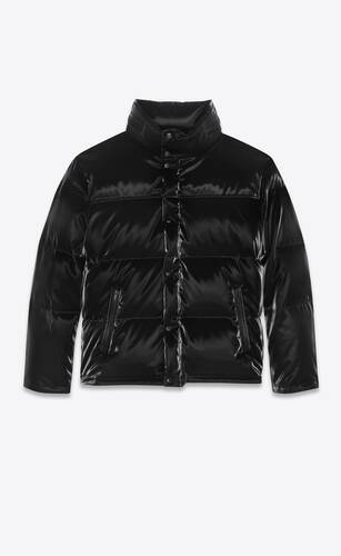 lacquered-effect oversized down jacket