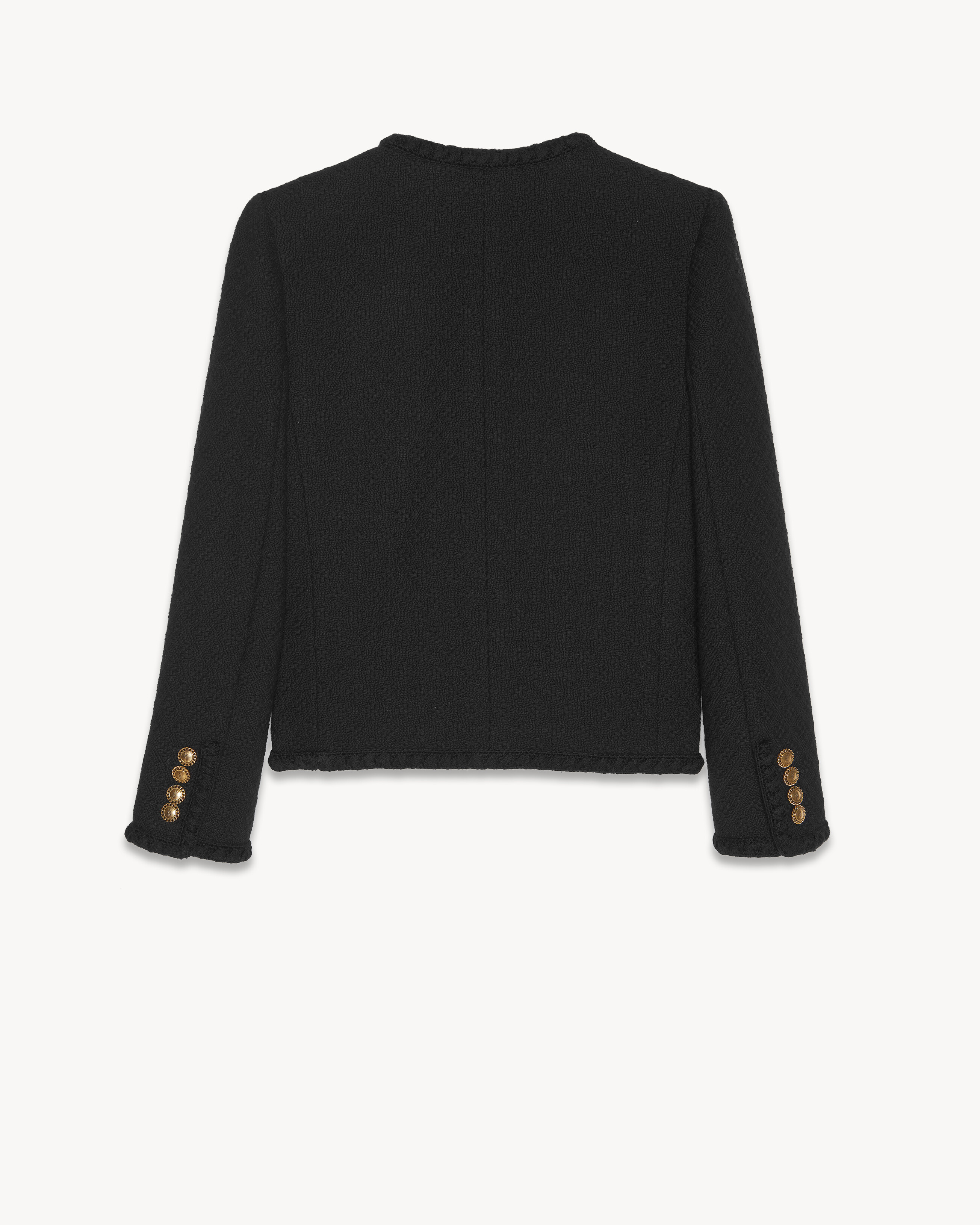Giacca corta in tweed impresso a rombi
