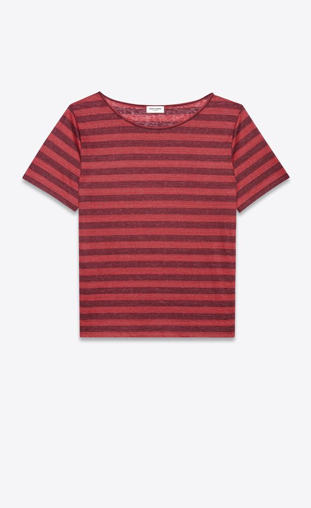 saint laurent red striped t shirt