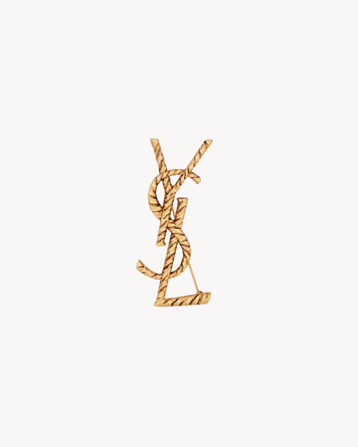 OPYUM YSL twisted brooch in metal | Saint Laurent | YSL.com