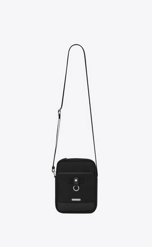 rivington race pouch in nylon canvas and leather