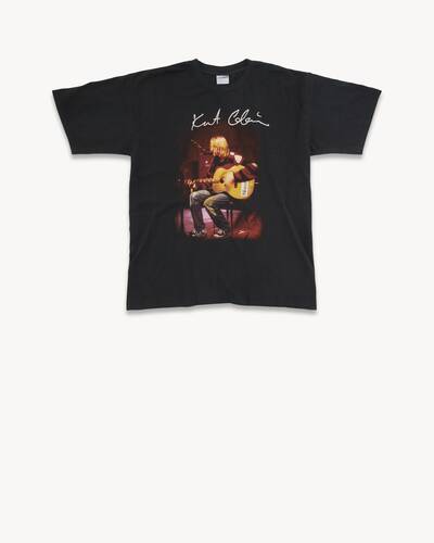 kurt cobain guitar t-shirt in cotton