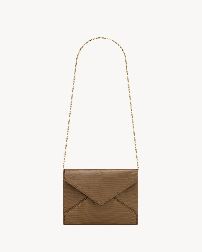 LETTER chain pouch in lizard
