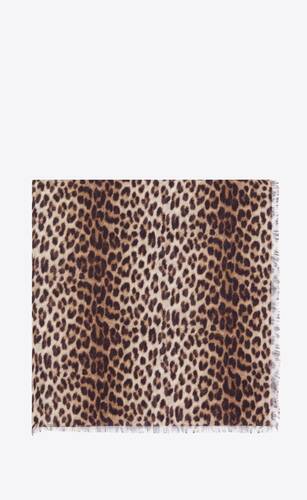 square scarf in leopard modal and cashmere