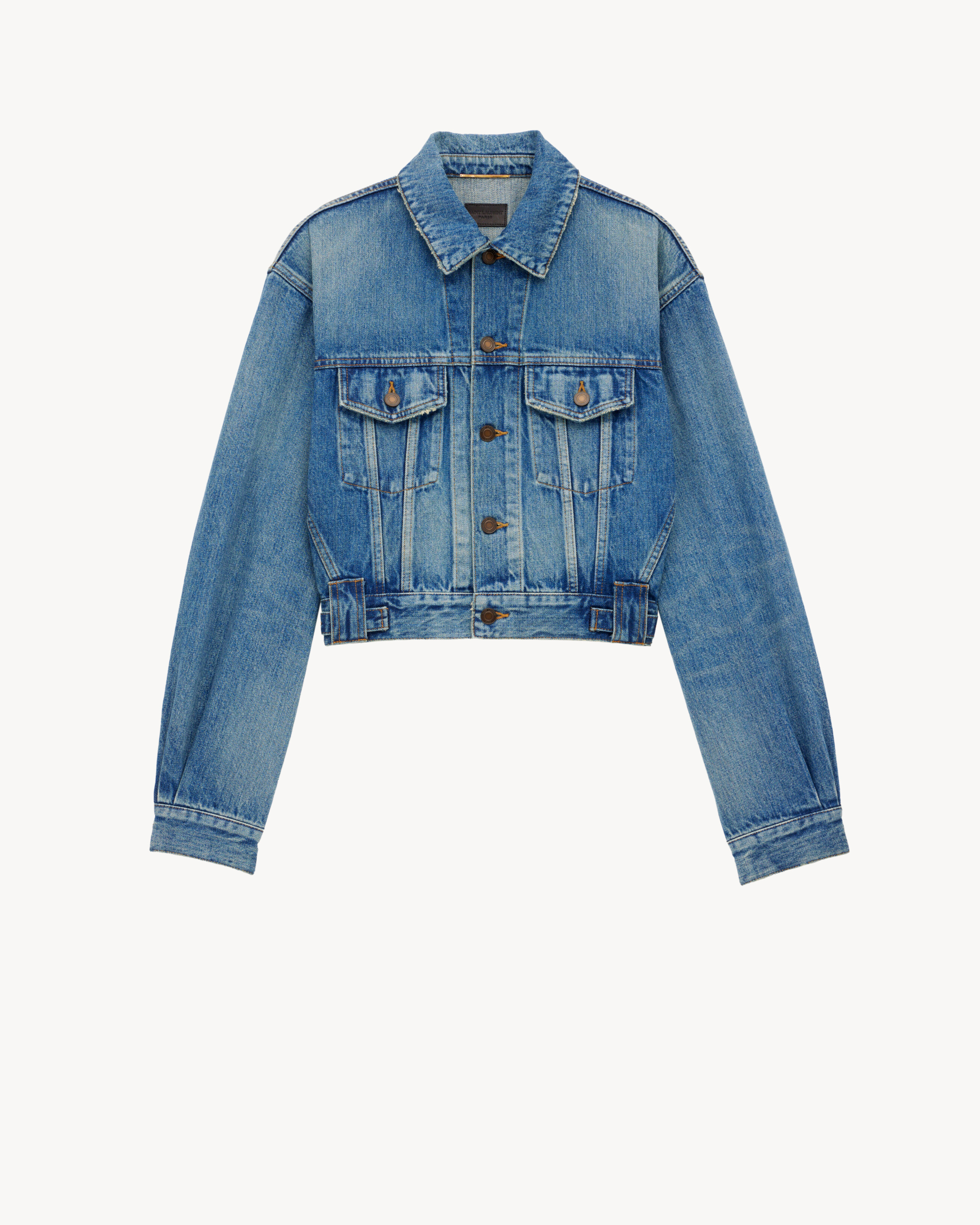 jaqueta estilo anos 80 em denim azul vintage
