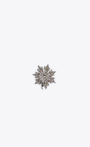 rhinestone flake flower brooch in metal