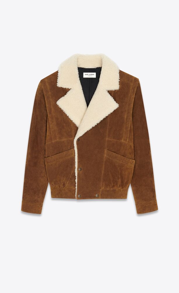 jacket in suede and shearling