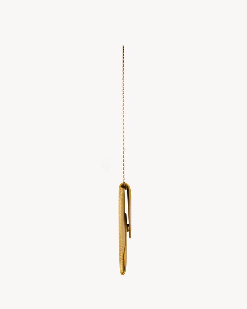 LETTER pouch on chain in shiny lizard
