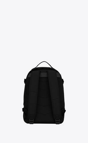 Saint Laurent Canvas Backpack - YSL Backpack - Black 