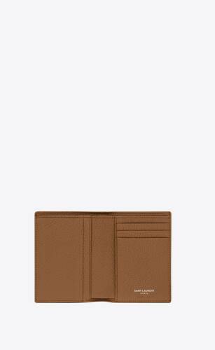 cassandre shadow saint laurent credit card wallet in grained leather